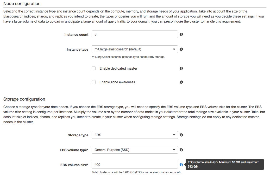 Creating an AWS ElasticSearch cluster